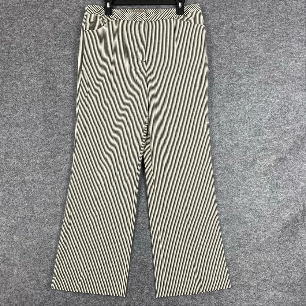 i.‎ e. Trouser Pants Womens Size 12 Black Cream Striped New Dress Pants